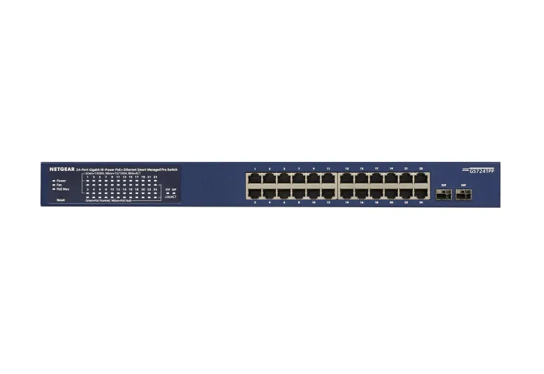 Netgear Smart Gs724tp - Switch - L3 Lite - Smart - 24 X 10/100/1000 (Poe )   2 X Gigabit Sfp - Desktop, Rack-Mountable -