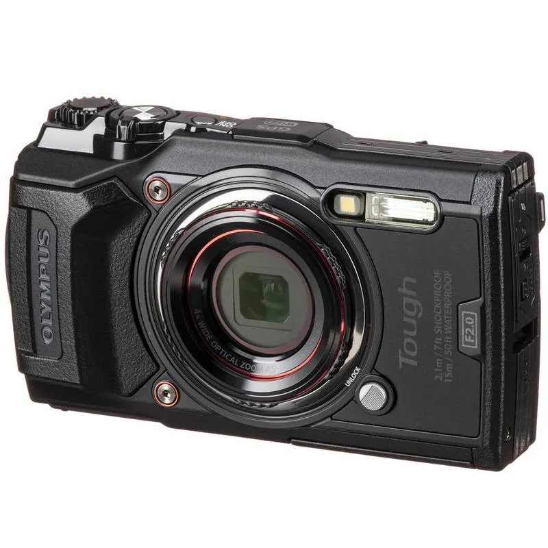OLYMPUS Tough TG-6 12MP Waterproof W-Fi Digital Camera Black with 32GB Memory Card   Strap & Case