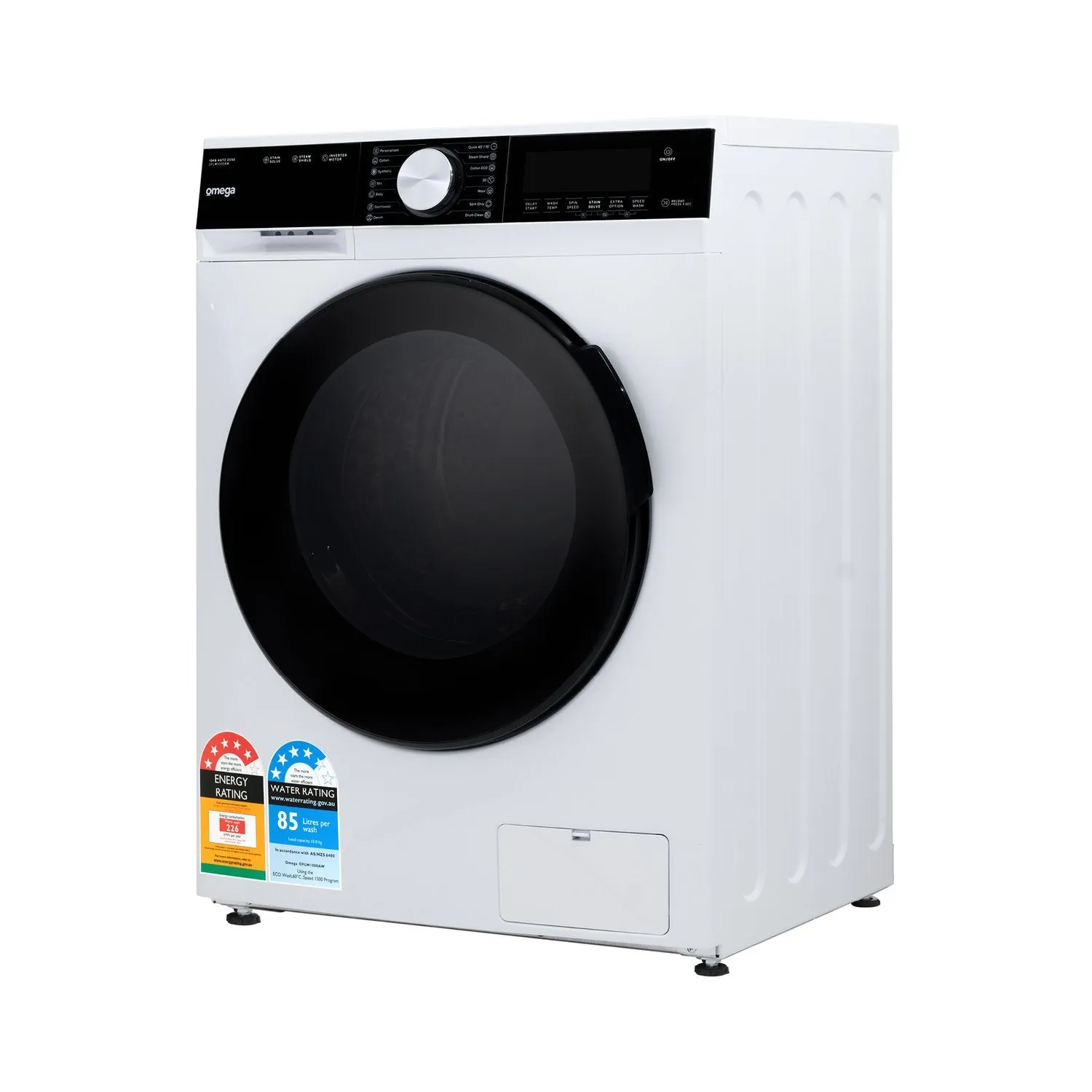 Omega OFLW1000AW 10kg Auto Dose Front Load Washing Machine - Special Order