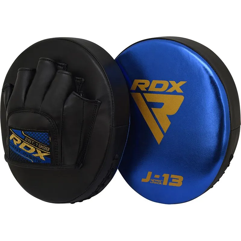 RDX J13 KIDS 8oz Blue Boxing Gloves & Pads Set