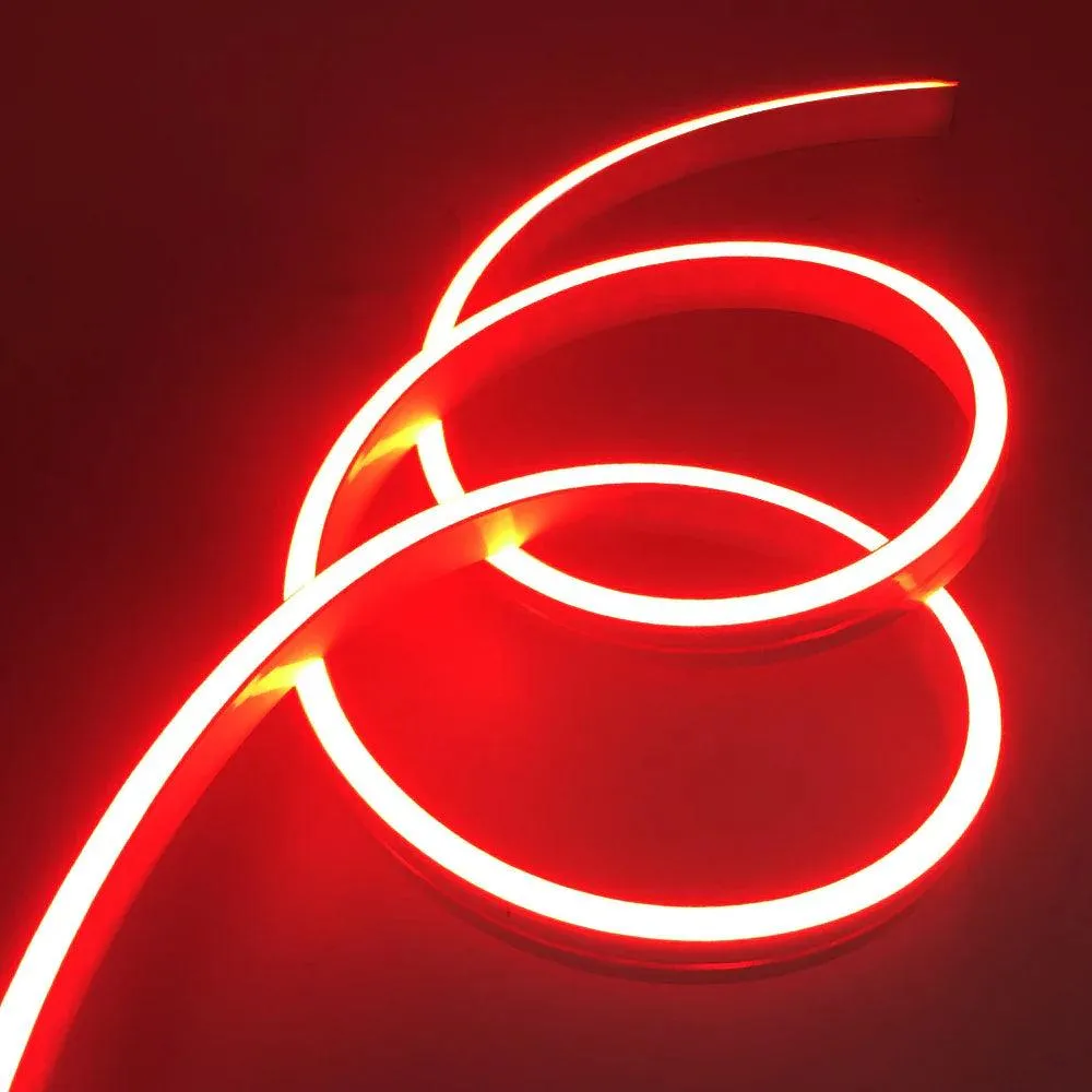 Red LED Neon Flex DC 12V IP65 Waterproof 8x16mm 120 LEDs/M 1cm Cut