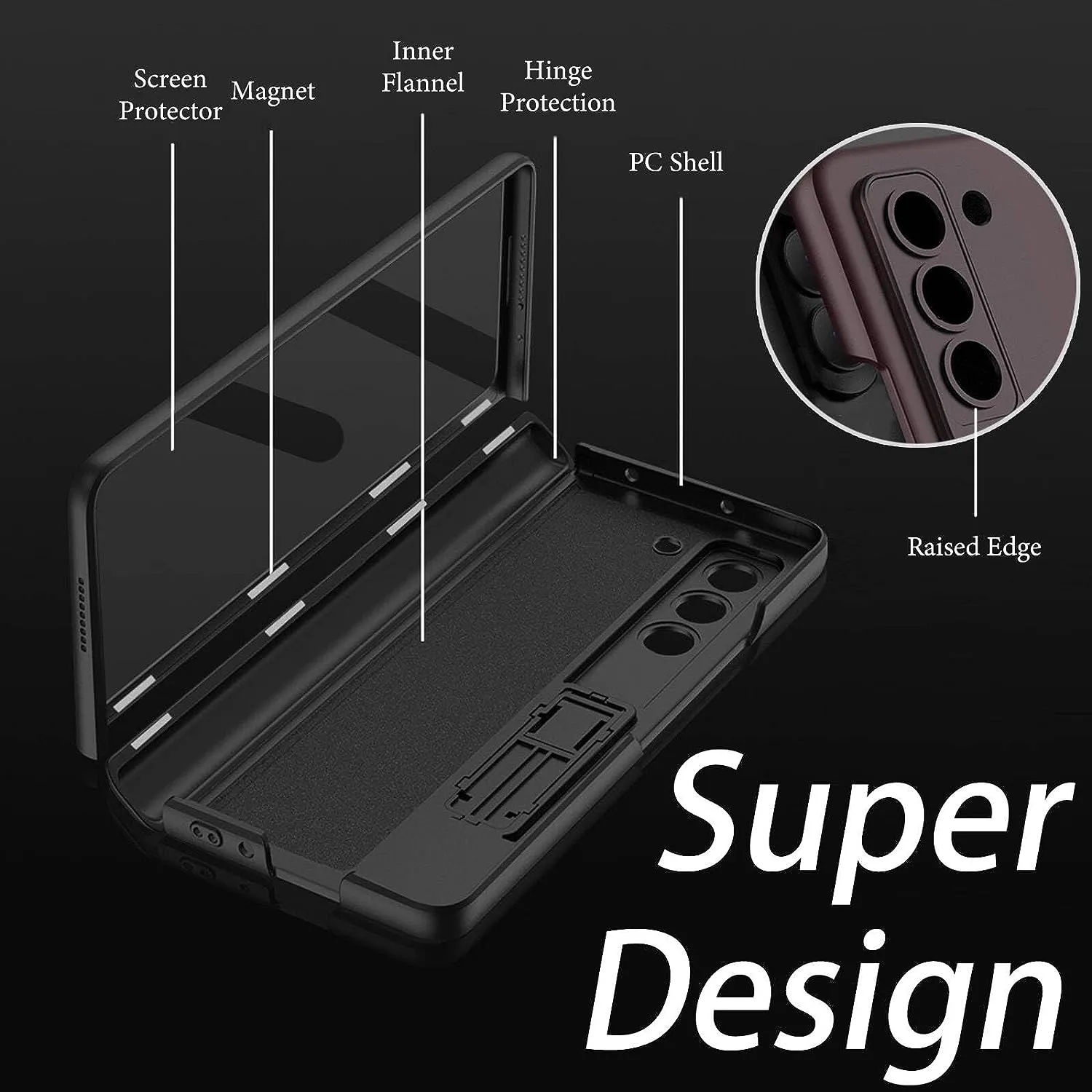 Samsung Galaxy Z Fold 5 Case Hinge Protection Screen Protector Phone Cover