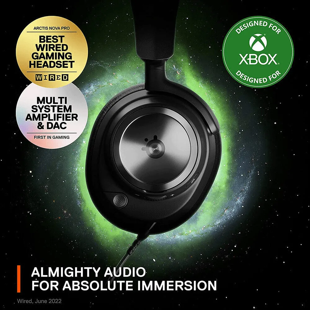 SteelSeries Nova Pro X Wired Gaming Headset Headphones Microphone PC XBOX GameDAC