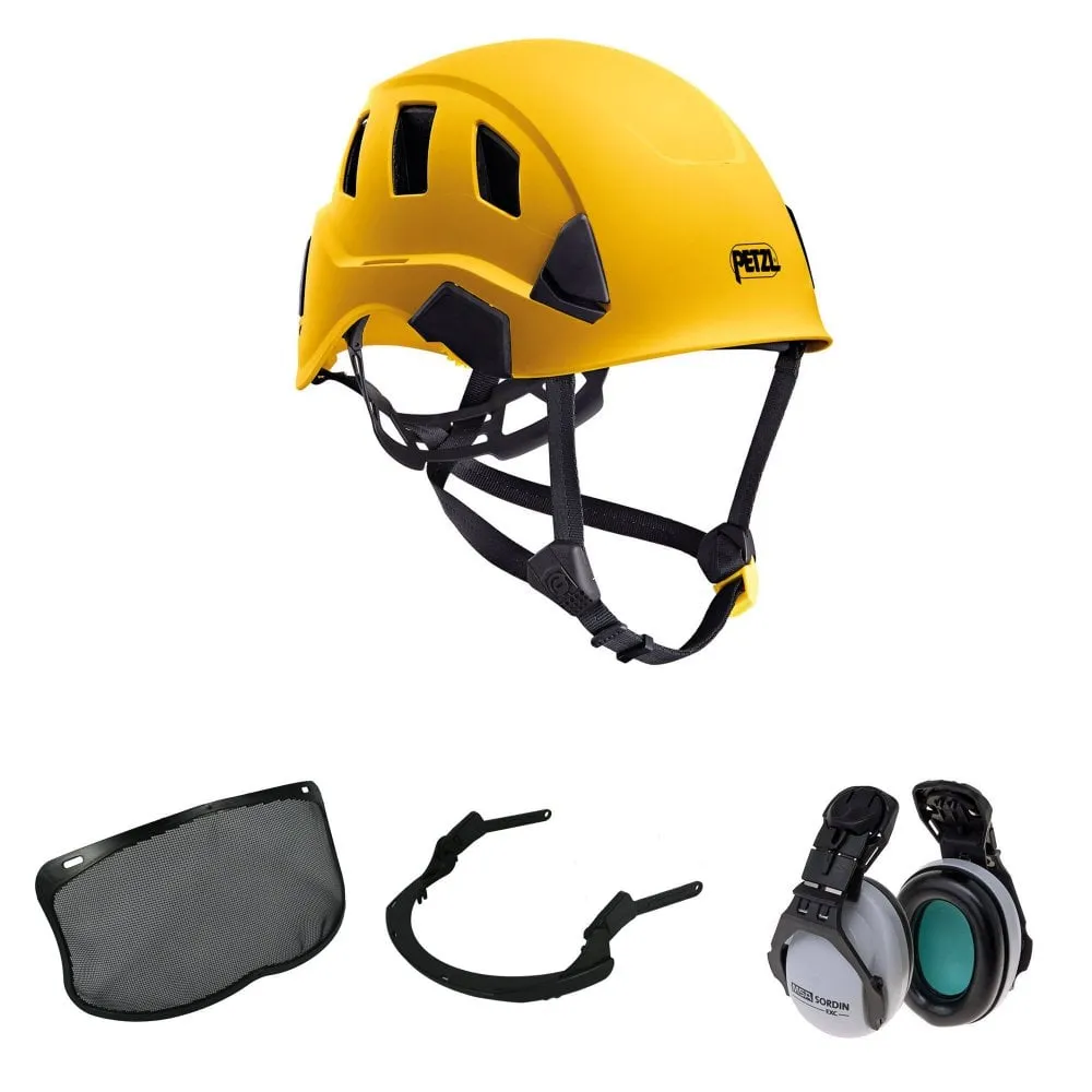 Strato Vent Chainsaw Helmet Mesh Visor & Ear Defenders Yellow
