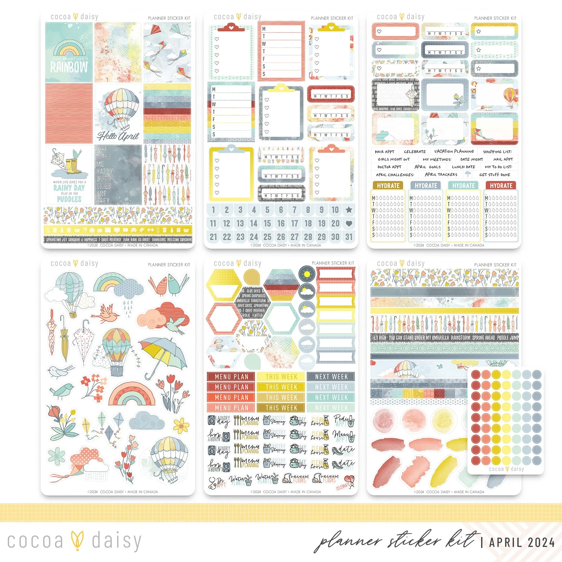 Take Flight Planner Stickers April 2024