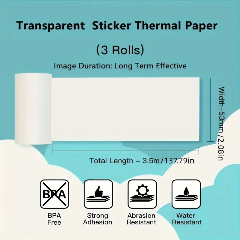 Ultra Durable Selfadhesive Mini Printer Paper Crystal Clear Sticker