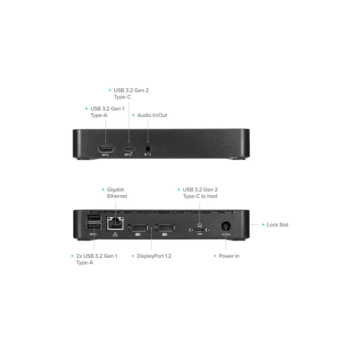 Universal USB-C DV4K DisplayPort Docking Station with 65W Power Delivery