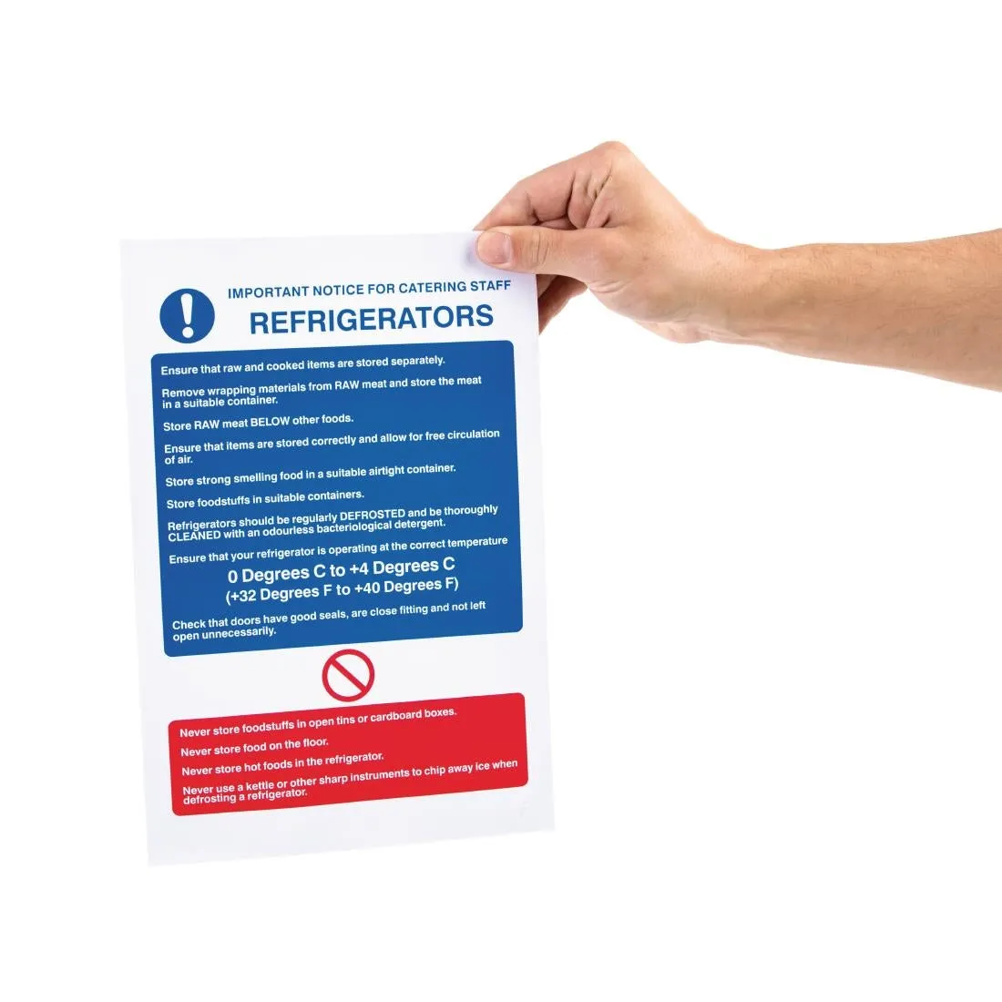 W196 Vogue Refrigerator Guidelines Sign